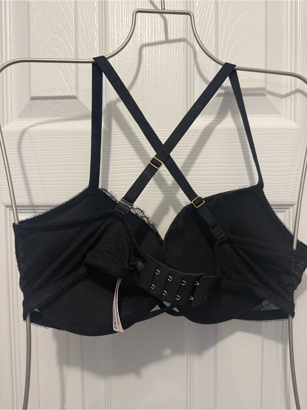 Black Victorias Secret Lace Push-Up Bra with Strappy Back Bombshell - Picture 2 of 6
